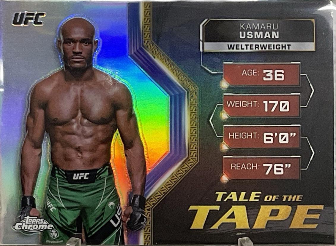 Kamaru Usman 2024 Topps Chrome UFC Tale of the Tape #TFT-13 Refractor