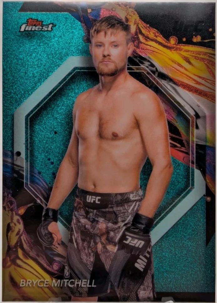 Bryce Mitchell 2024 Topps Finest UFC Base Uncommon #140 Aqua Glitter Refractor