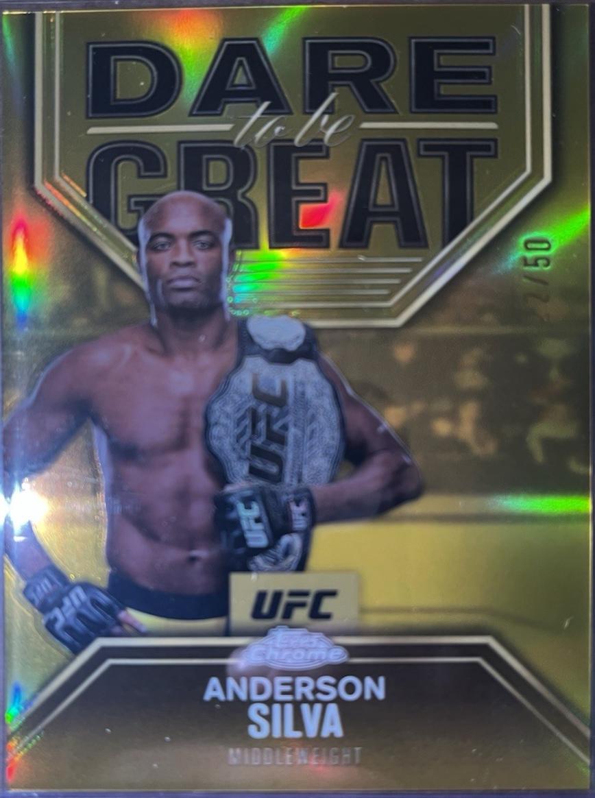 Anderson Silva 2025 Topps Chrome UFC Dare to Be Great #DBG-1 Gold Refractor