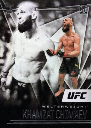 Khamzat Chimaev 2021 Panini Chronicles UFC Base Illusions #174 Platinum