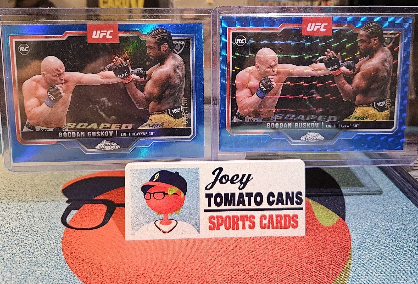 Bogdan Guskov 2025 Topps Chrome UFC Base #115 Blue Geometric Refractor
