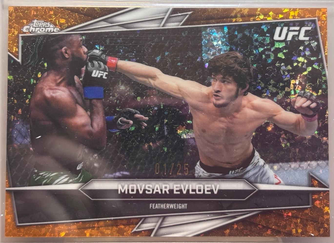 Movsar Evloev 2026 Topps Chrome UFC Base #165 Orange Refractor