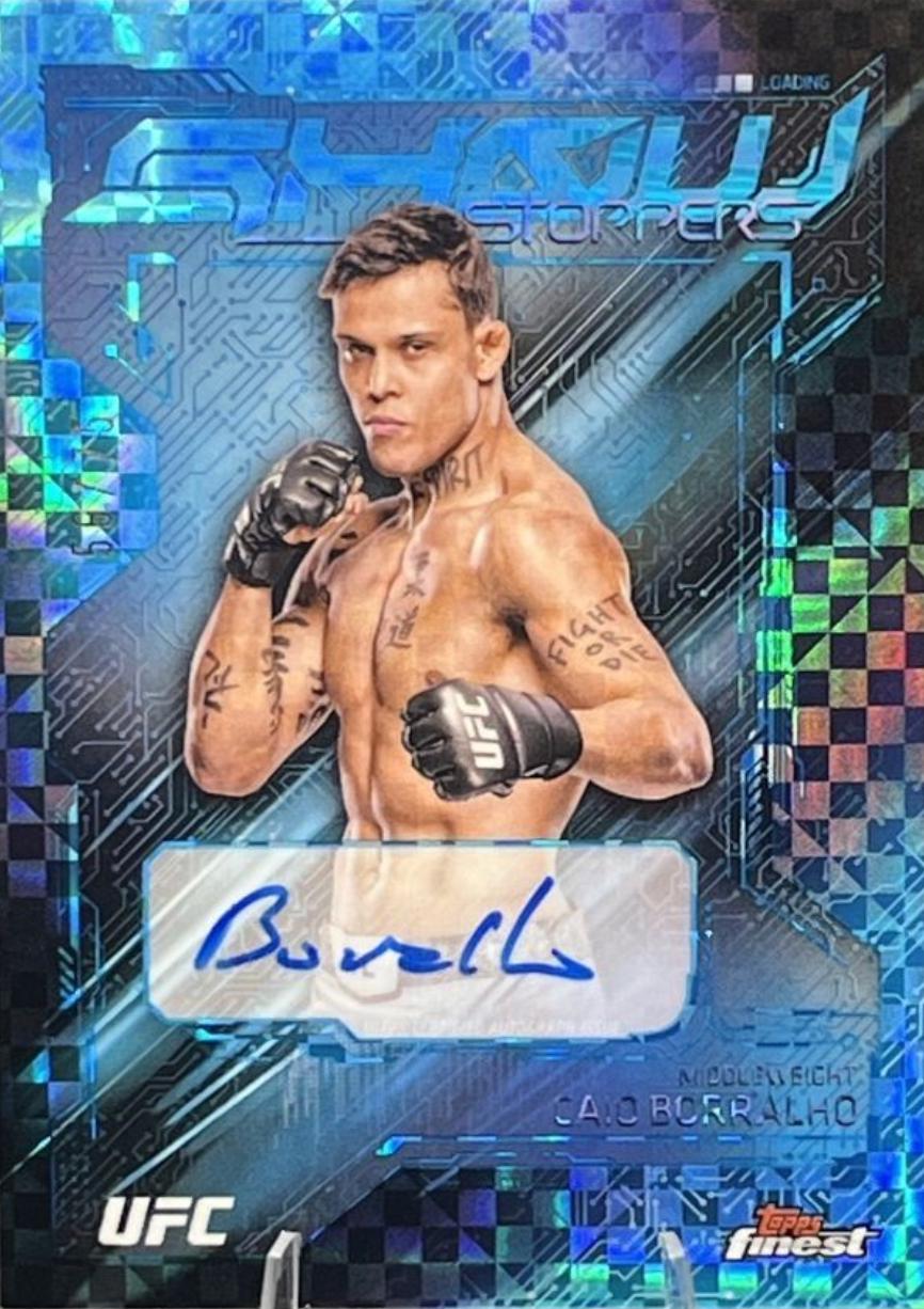Caio Borralho 2025 Topps Finest UFC Showstopper Autographs #SSA-CB Blue Checkerboard Refractor