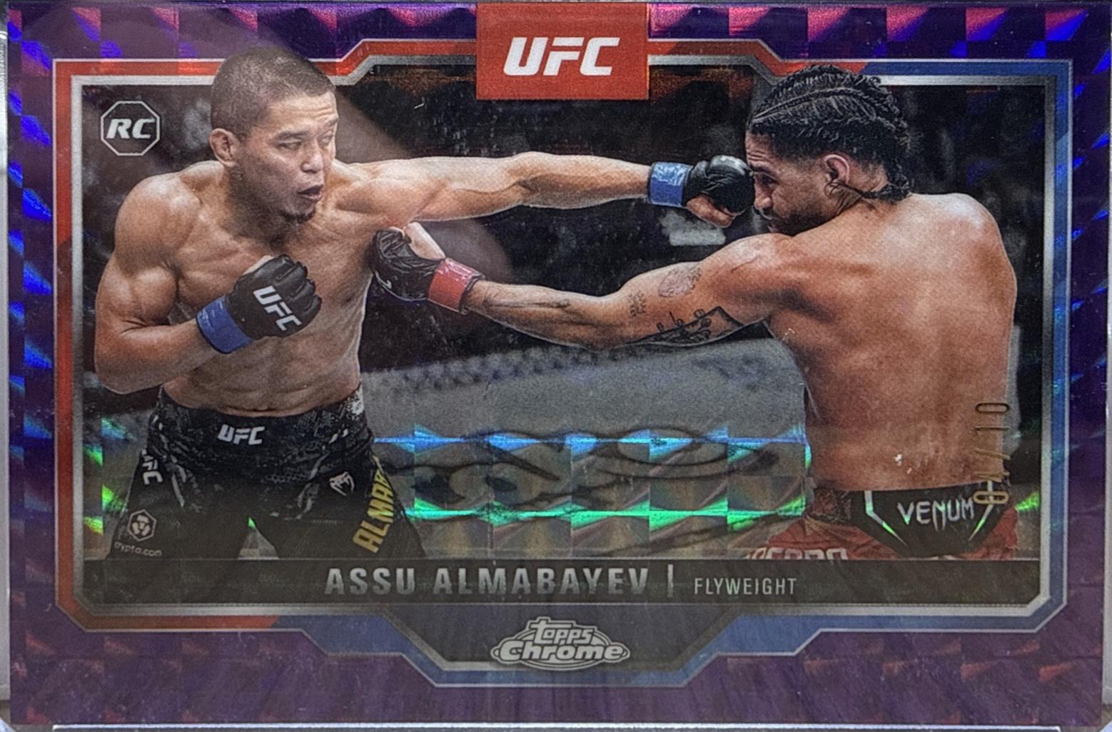 Assu Almabayev 2025 Topps Chrome Sapphire UFC Base Sapphire #182 Green Sapphire
