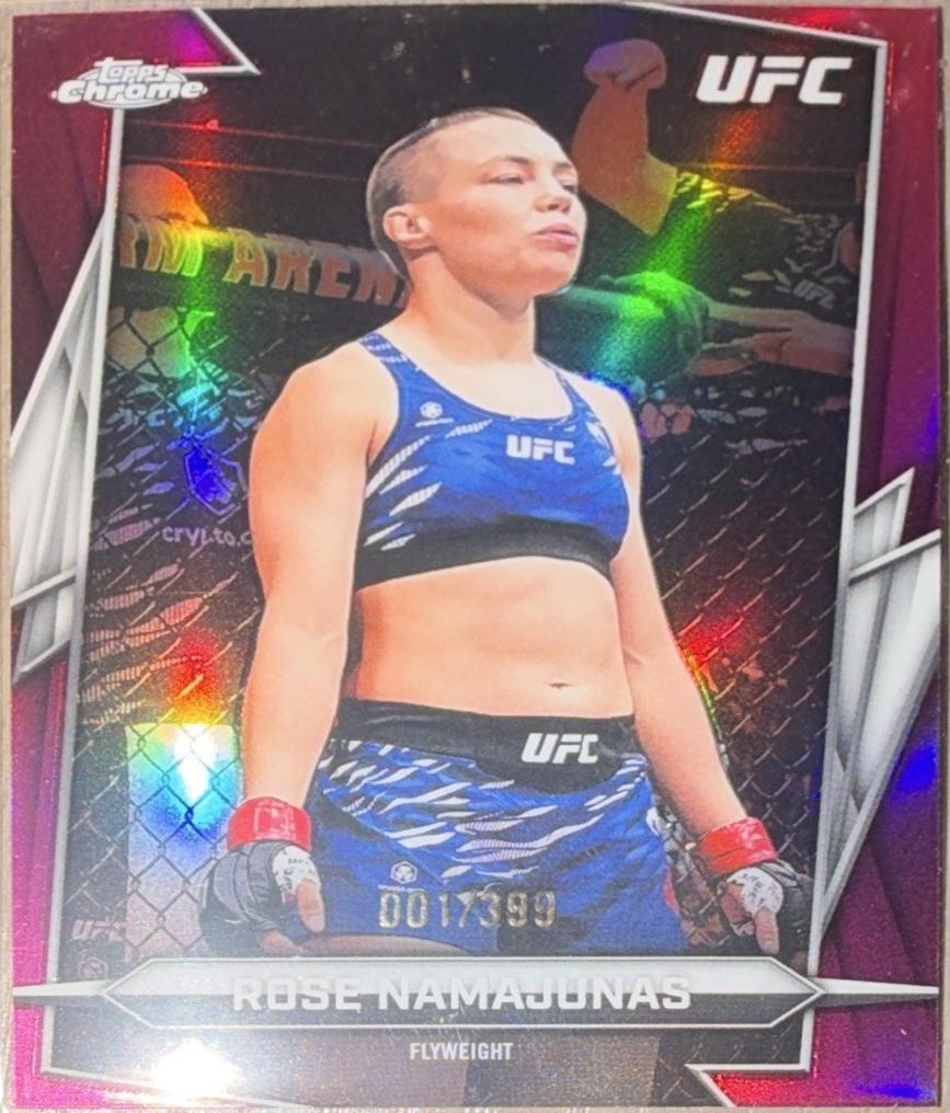 Rose Namajunas 2026 Topps Chrome UFC Base #87 Pink Refractor