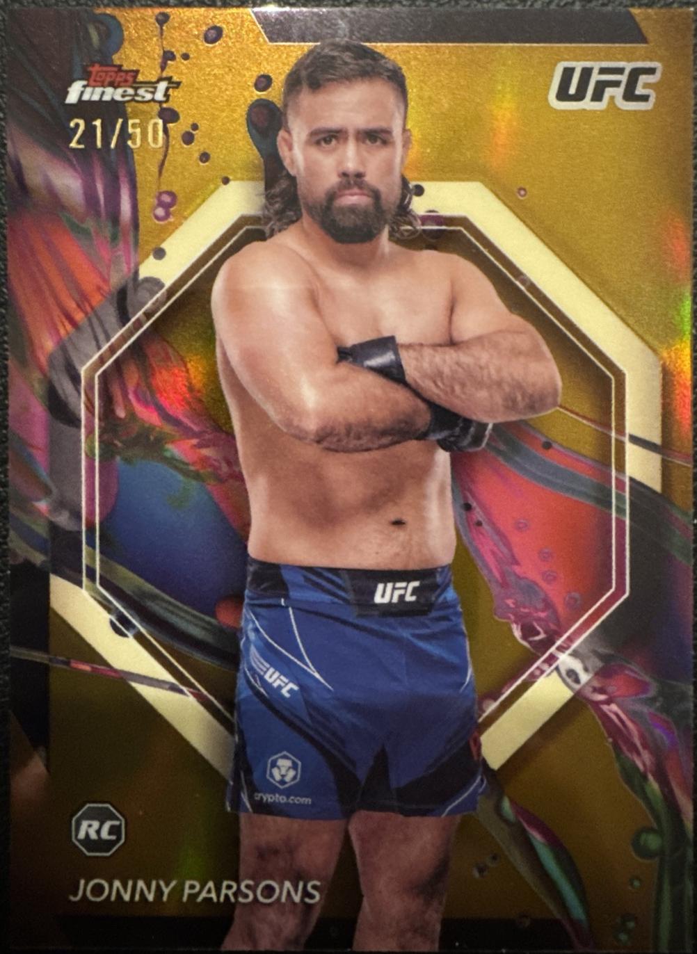 Jonny Parsons 2024 Topps Finest UFC Base Common #10 Gold Refractor