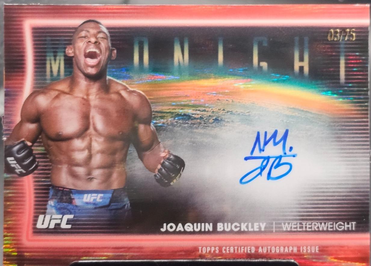Joaquin Buckley 2025 Topps Midnight UFC Horizon Signatures #HNS-JY Dusk