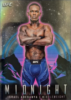Israel Adesanya 2024 Topps Midnight UFC Base #67 Black Light