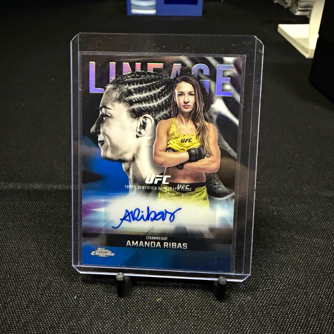 Amanda Ribas 2026 Topps Chrome UFC Chrome Lineage Autographs #CCA-AR Blue Refractor