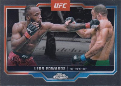 Leon Edwards 2025 Topps Chrome UFC Base #139 Gold RayWave
