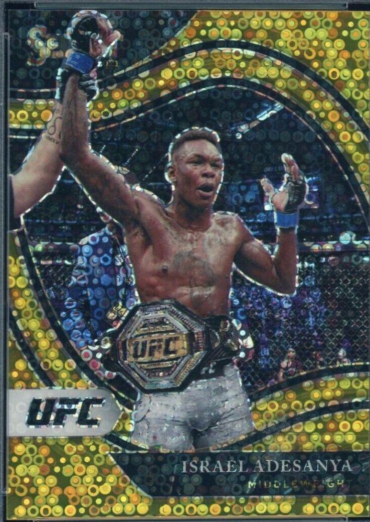 Israel Adesanya 2021 Panini Select UFC Octagonside #233 Gold Disco