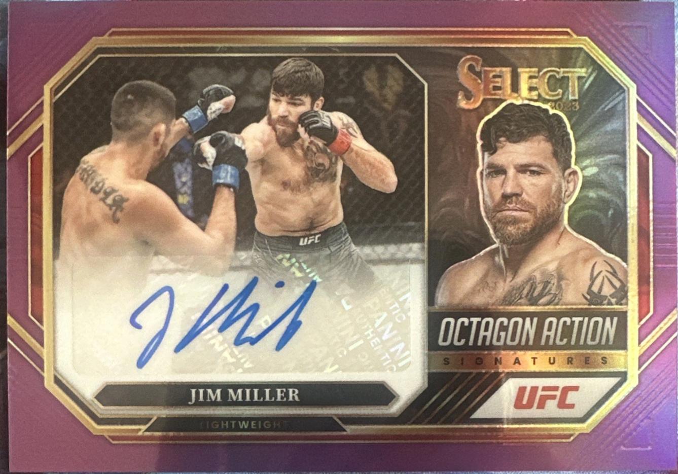 Jim Miller 2023 Panini Select UFC Octagon Action Signatures #6 Purple