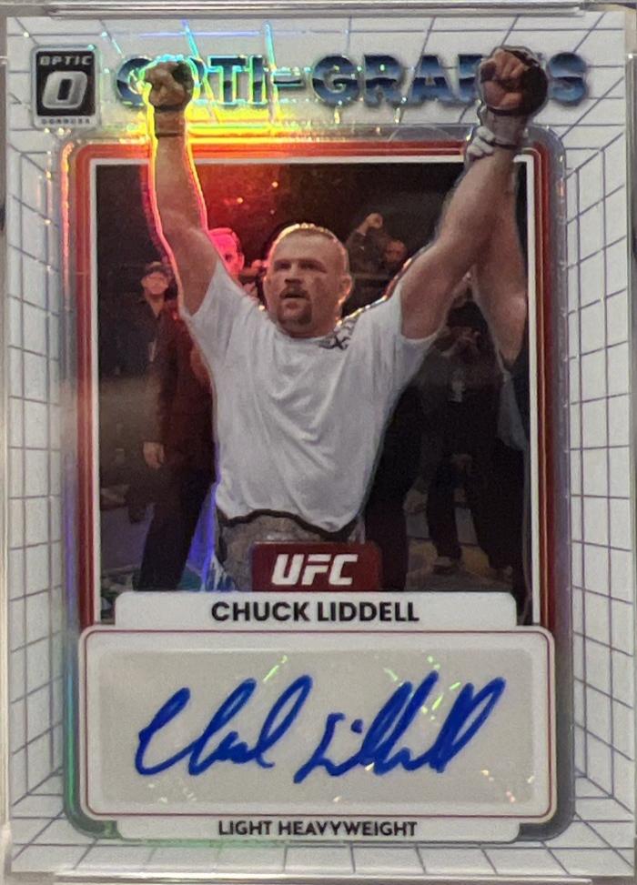 Chuck Liddell 2023 Panini Donruss Optic UFC Opti-Graphs #8 Green Autograph