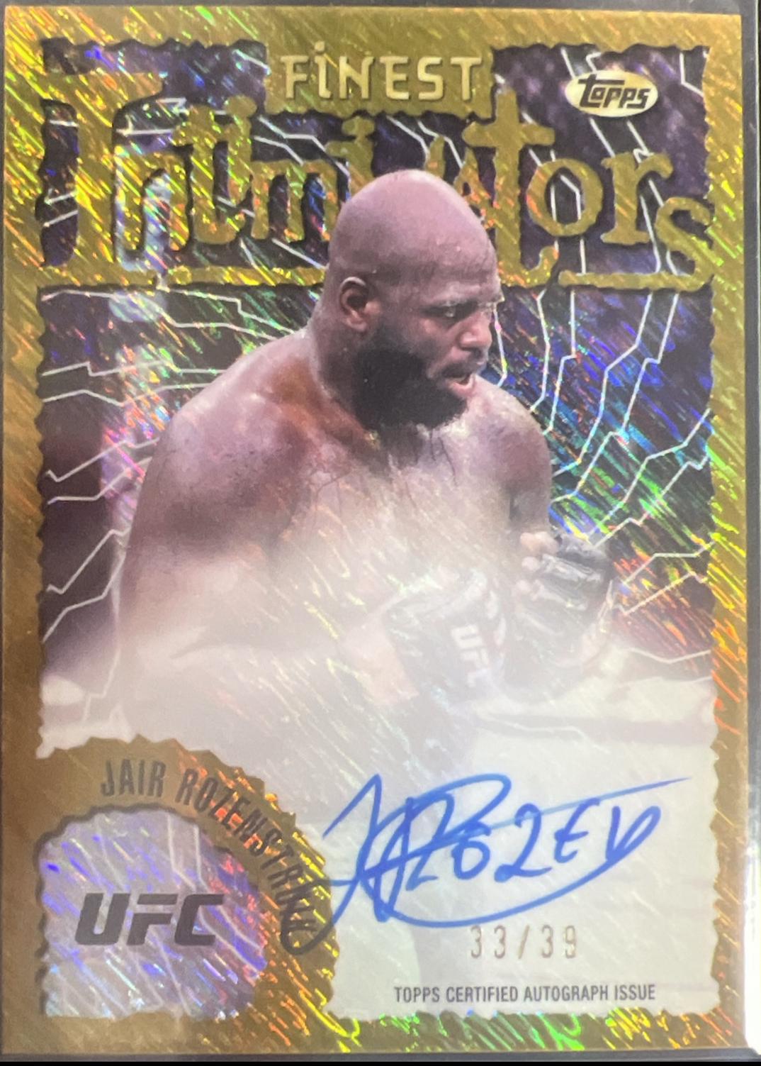 Jairzinho Rozenstruik 2024 Topps Finest UFC Intimidators Autographs #IA-JRK Gold Shimmer Refractor