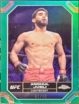 Anshul Jubli 2024 Topps Chrome UFC Base #18 Green Refractor