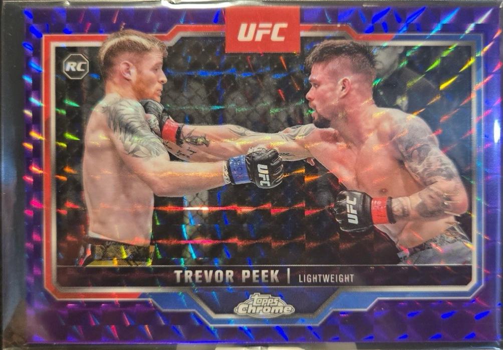 Trevor Peek 2025 Topps Chrome UFC Base #180 Purple Geometric Refractor