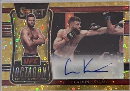Calvin Kattar 2022 Panini Select UFC Octagon Action Signatures #40 Gold Disco