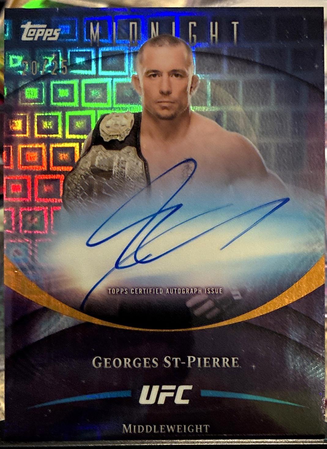 Georges St-Pierre 2026 Topps Midnight UFC Base Autographs #BAV-GS Moonrise