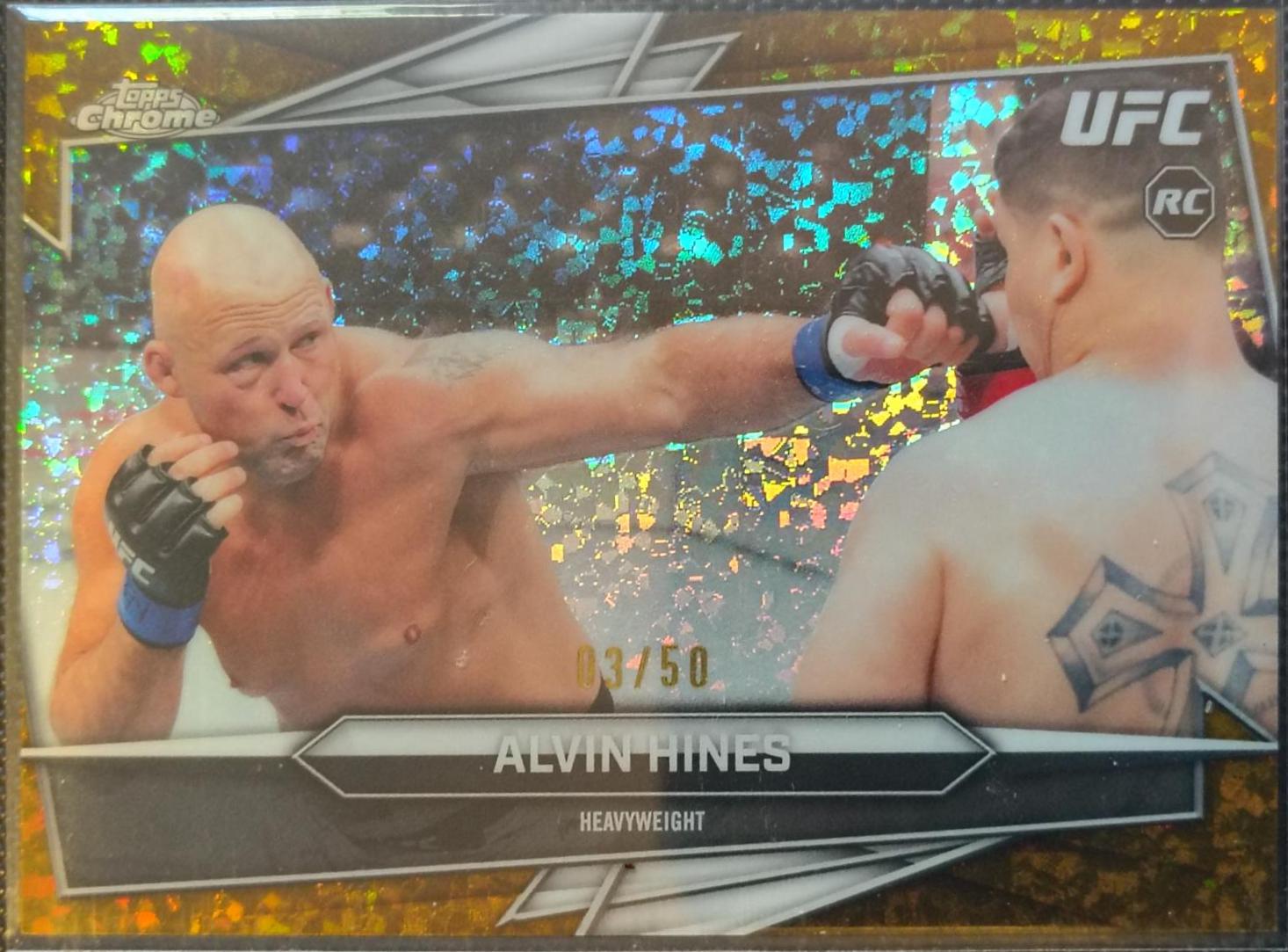 Alvin Hines 2026 Topps Chrome UFC Base #16 Orange Mini Diamonds Refractor