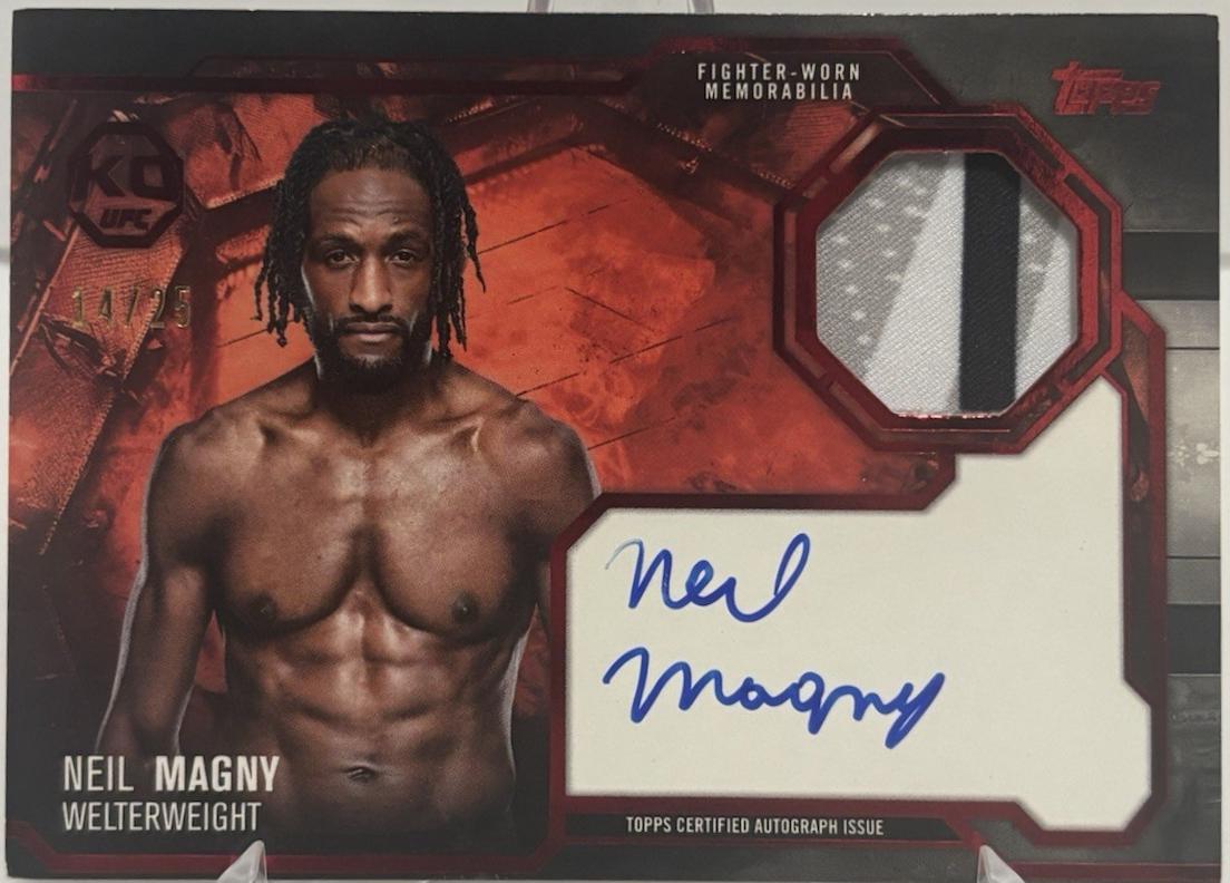 Neil Magny 2025 Topps Knockout UFC Knockout Autograph Relics #KAR-NM Red