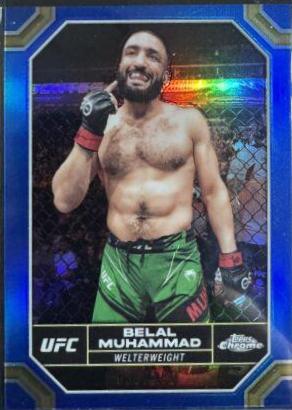 Belal Muhammad 2024 Topps Chrome UFC Base #24 Blue Refractor