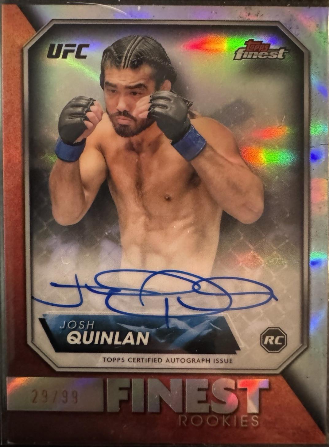 Josh Quinlan 2024 Topps Finest UFC Rookie Finest Autographs #RFA-JQ Refractor