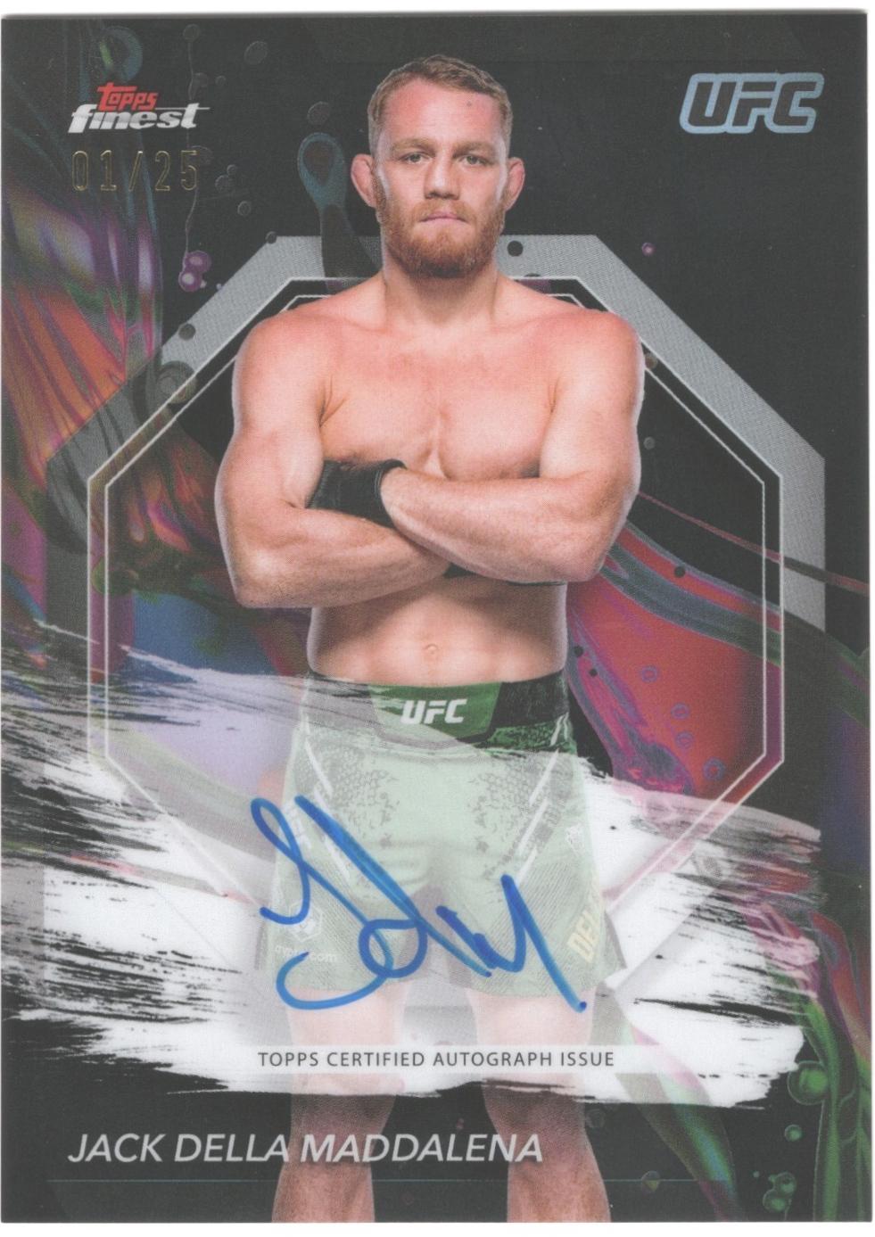 Jack Della Maddalena 2024 Topps Finest UFC Finest Autographs #FA-JDM Black Refractor