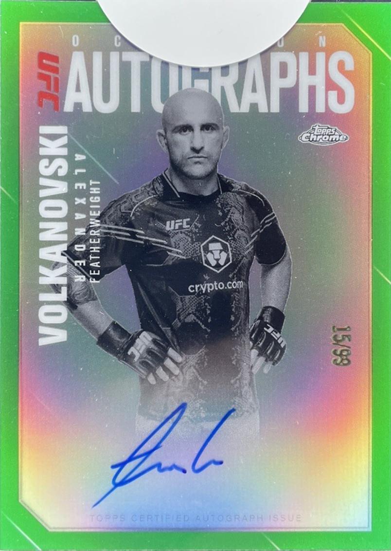 Alexander Volkanovski 2025 Topps Chrome UFC Octagon Legends Autographs #OLA-AV Green Refractor