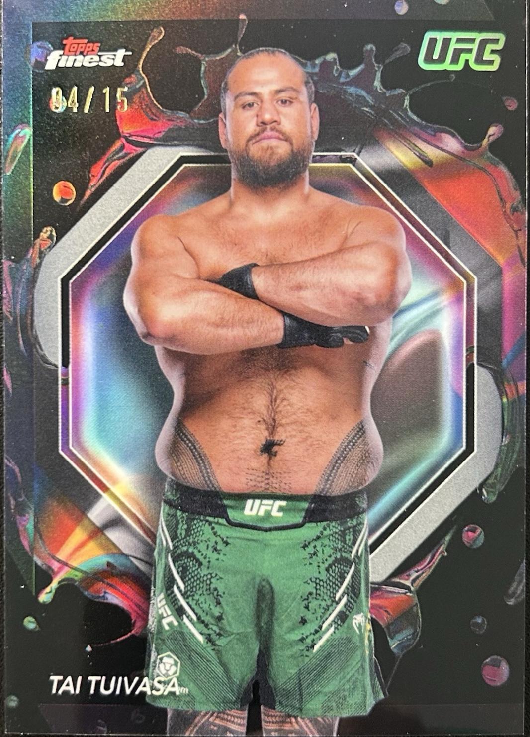 Tai Tuivasa 2024 Topps Finest UFC Base Rare #256 Checkerboard Refractor