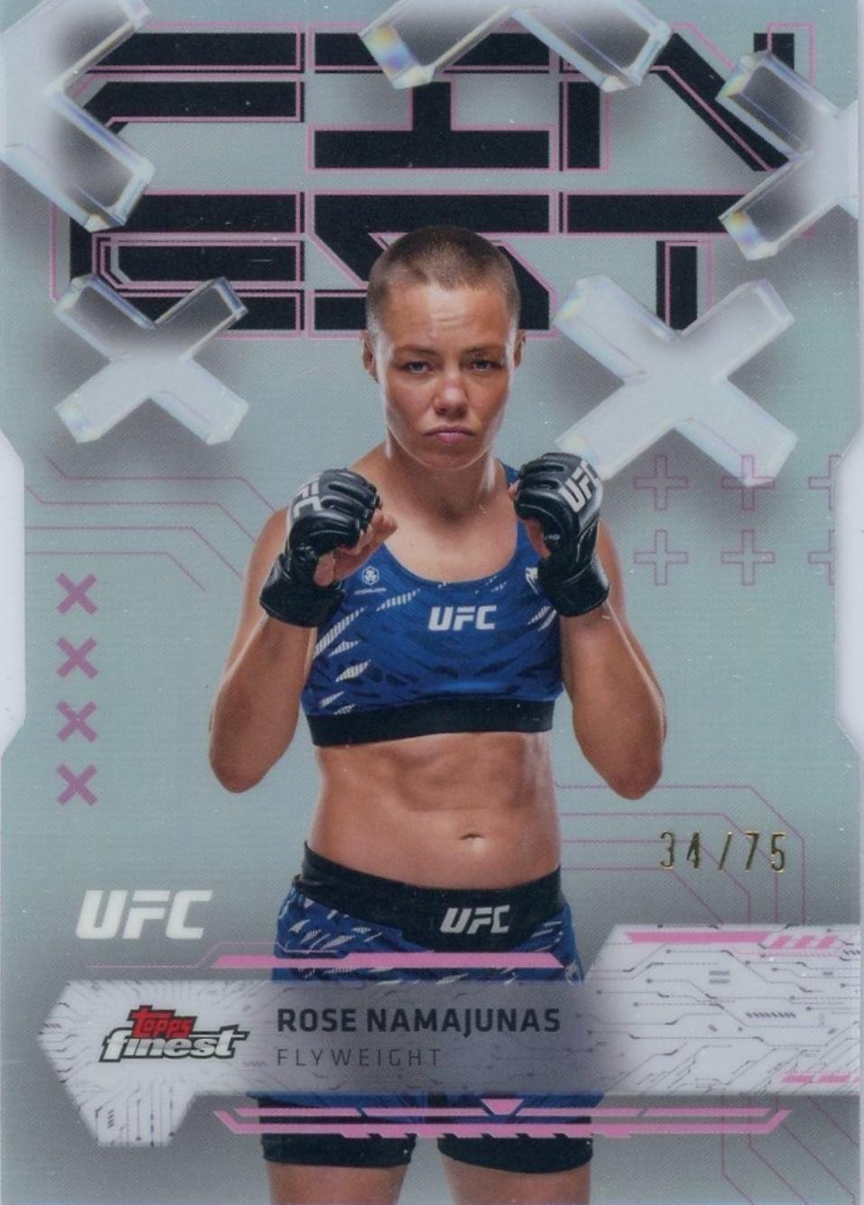 Rose Namajunas 2025 Topps Finest UFC Base Common #83 Die-Cut Refractor