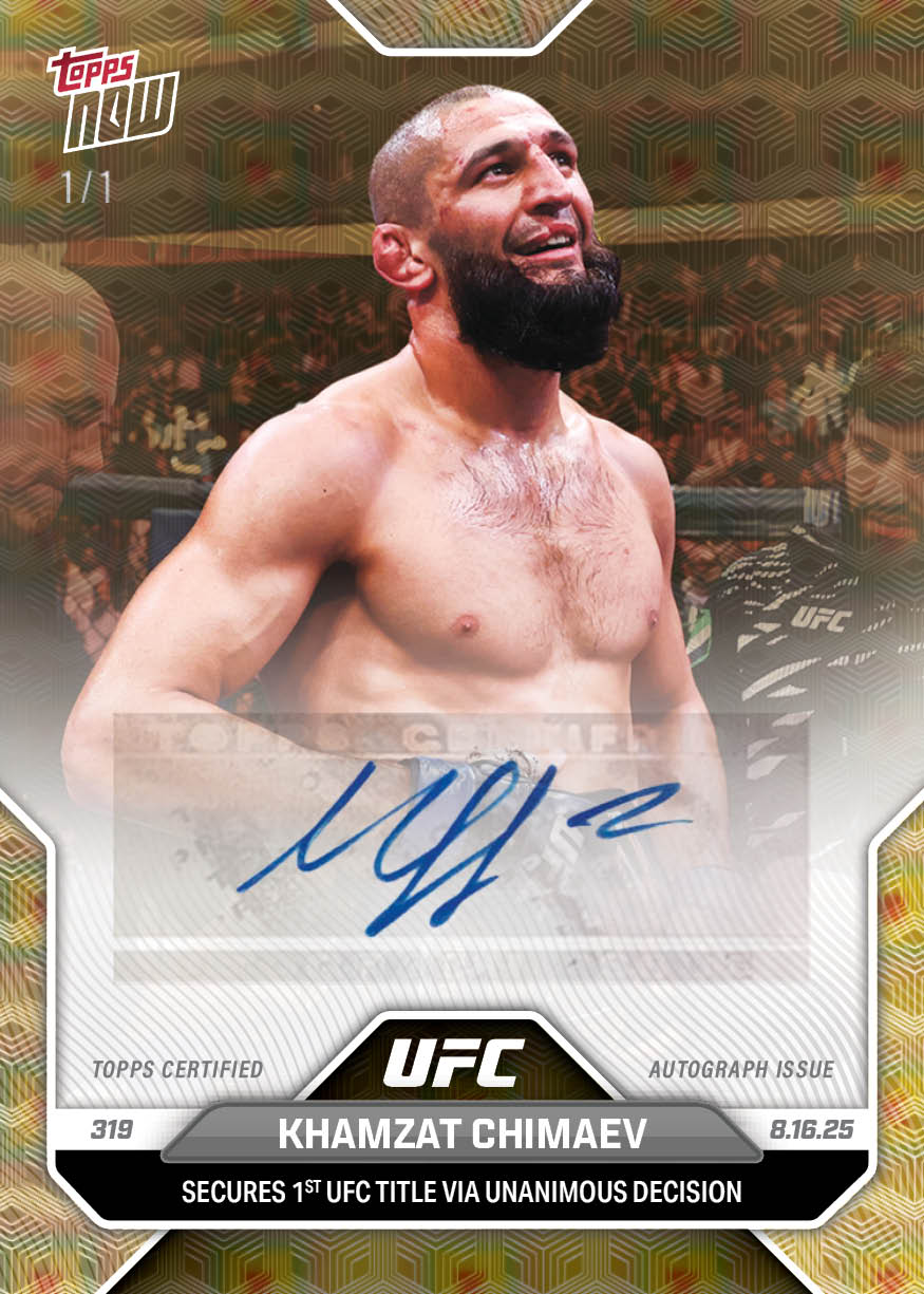 Khamzat Chimaev Topps Now UFC Autographs #28C Autograph Foilfractor