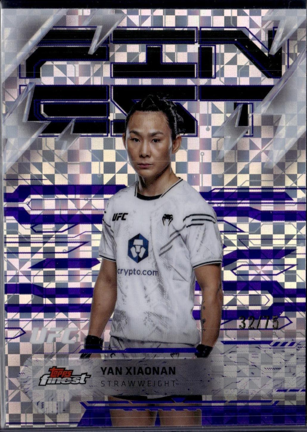 Yan Xiaonan 2025 Topps Finest UFC Base Rare #275 Purple Checkerboard Refractor