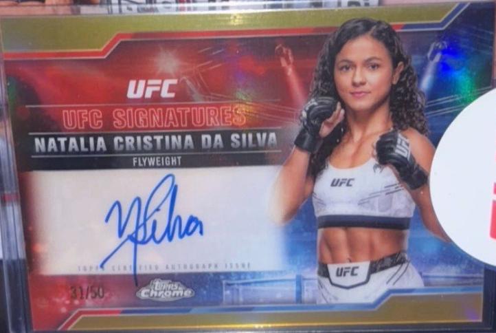 Natalia Silva 2025 Topps Chrome UFC UFC Signatures #SIG-NC Gold Refractor