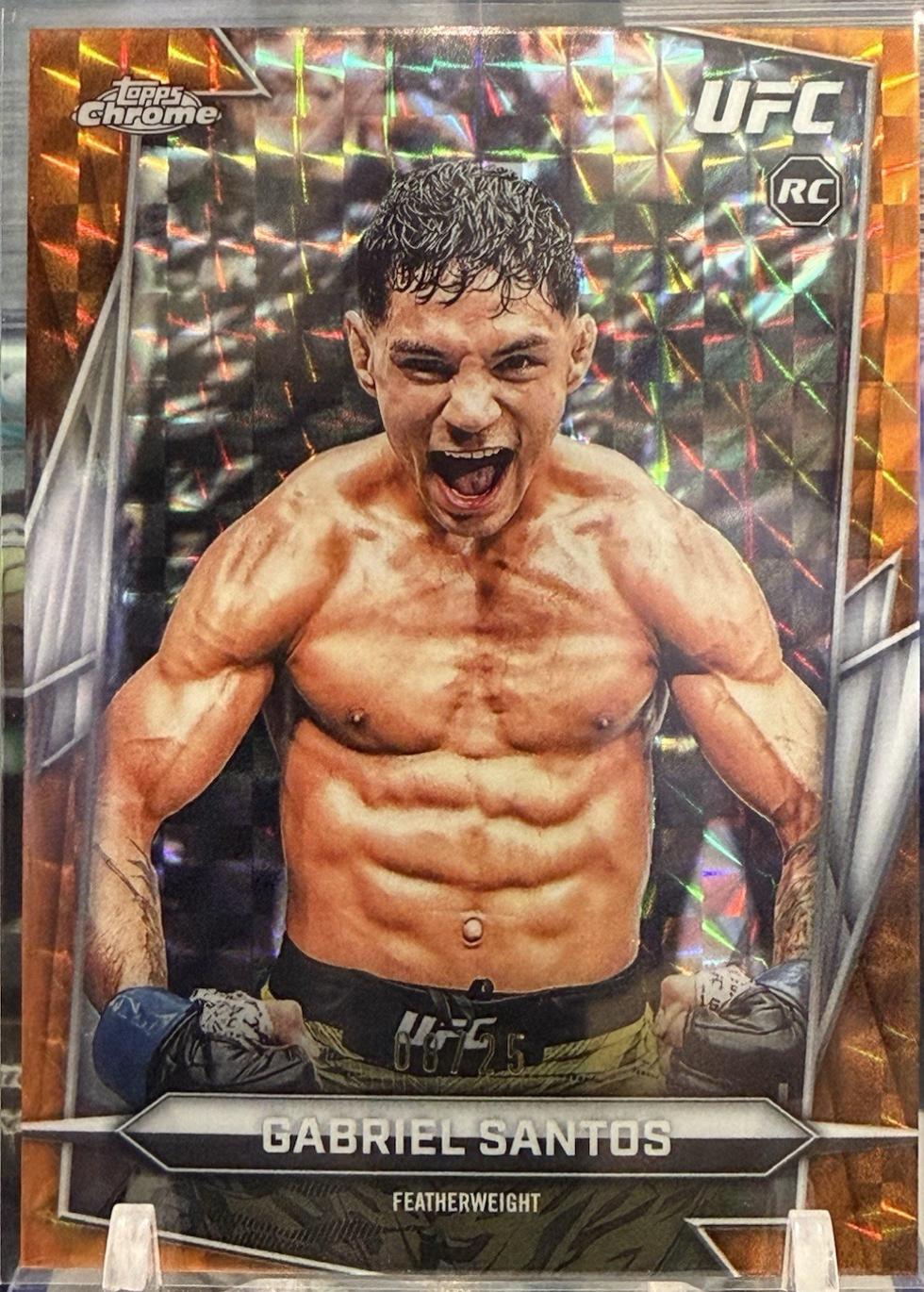 Gabriel Santos 2026 Topps Chrome UFC Base #4 Orange Geometric Refractor