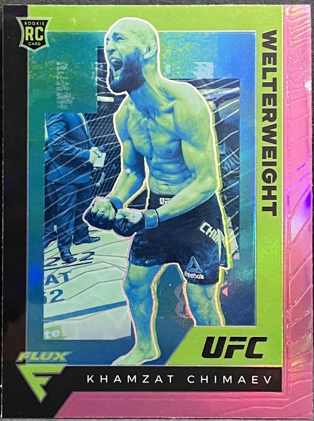 Khamzat Chimaev 2021 Panini Chronicles UFC Base Flux #251 Pink