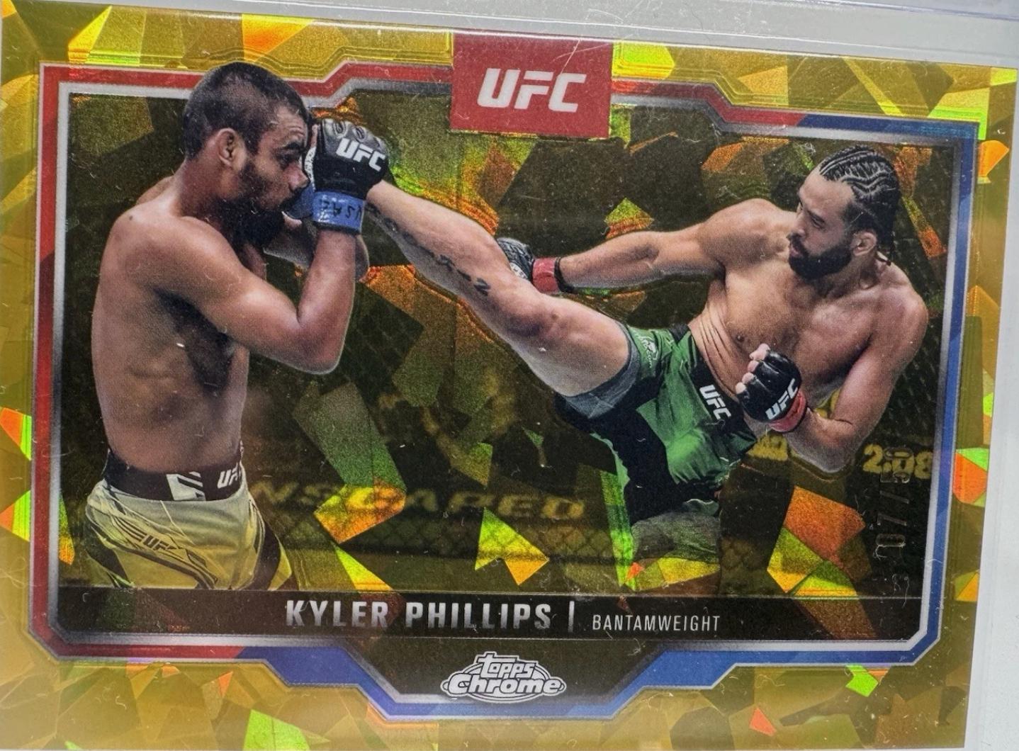 Kyler Phillips 2025 Topps Chrome Sapphire UFC Base Sapphire #181 Gold Sapphire