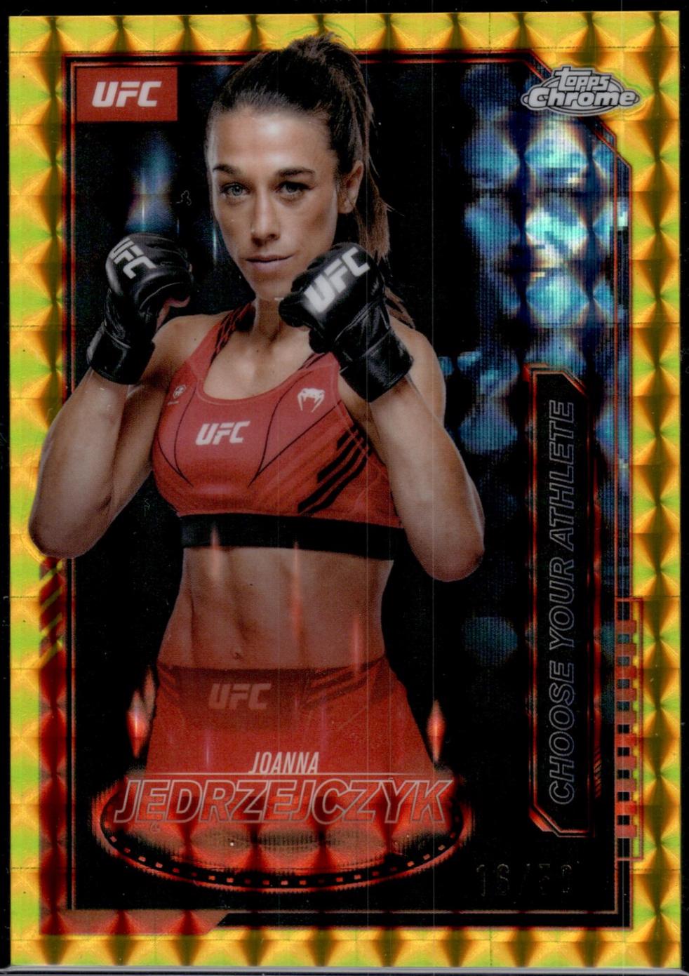 Joanna Jędrzejczyk 2025 Topps Chrome UFC Mission Control #MCL-19 Geometric Gold Refractor