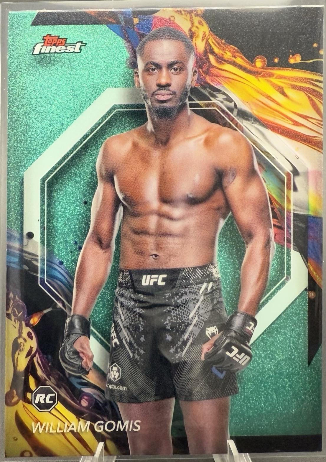 William Gomis 2024 Topps Finest UFC Base Uncommon #171 Aqua Glitter Refractor