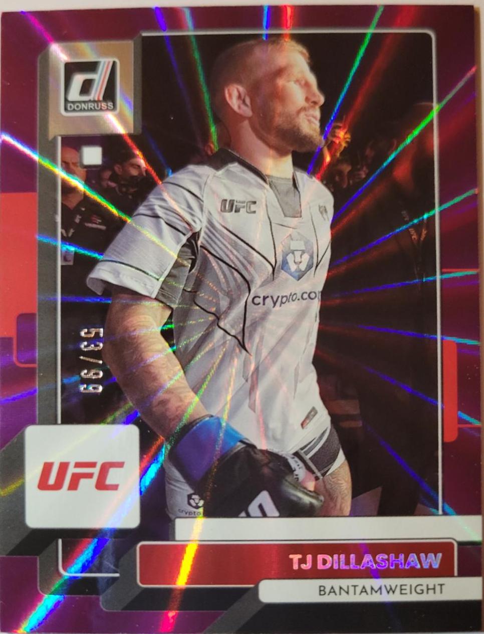 TJ Dillashaw 2023 Panini Donruss UFC Base #11 Purple Laser