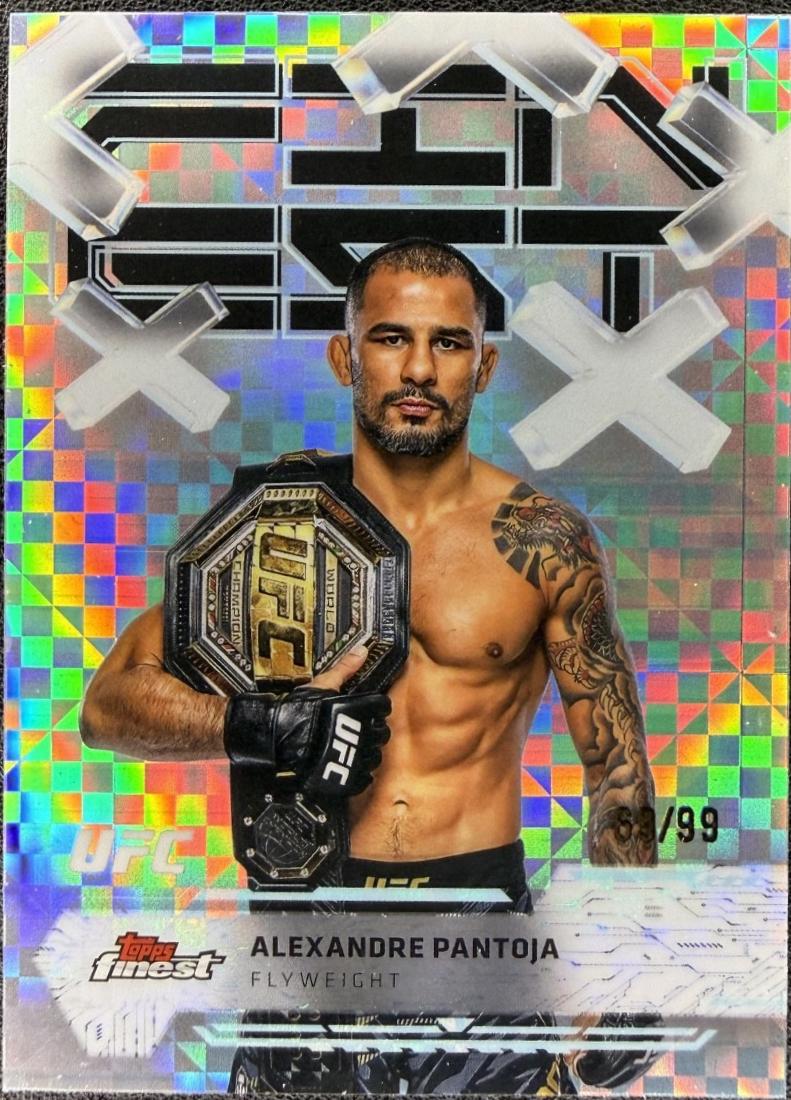 Alexandre Pantoja 2025 Topps Finest UFC Base Common #18 Blue Checkerboard Refractor