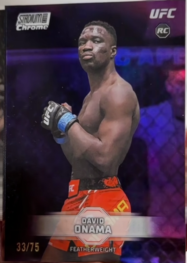 David Onama 2026 Topps Stadium Club UFC Chrome Base #CB-175 Superfractor