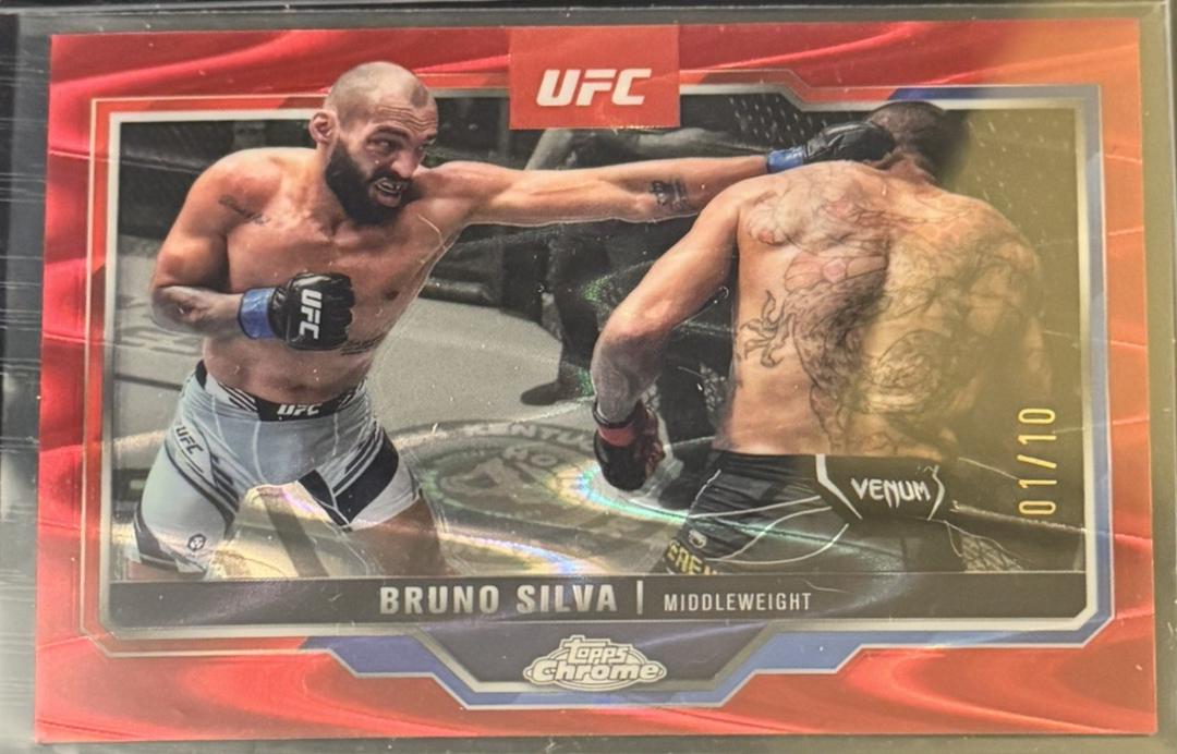 Bruno Silva 2025 Topps Chrome UFC Base #144 Black Refractor