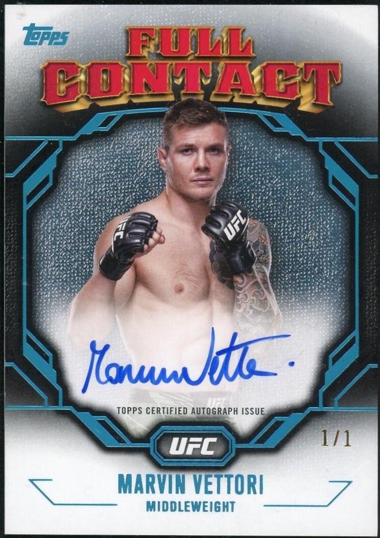 Marvin Vettori 2024 Topps Knockout UFC Full Contact Autographs #FCA-MVI Platinum