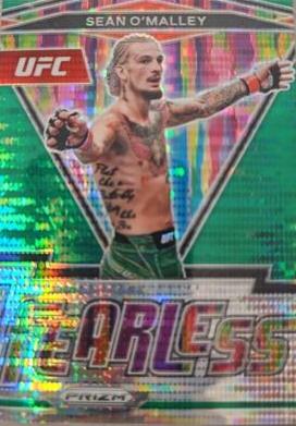 Sean O'Malley 2022 Panini Prizm UFC Fearless #3 Green Pulsar