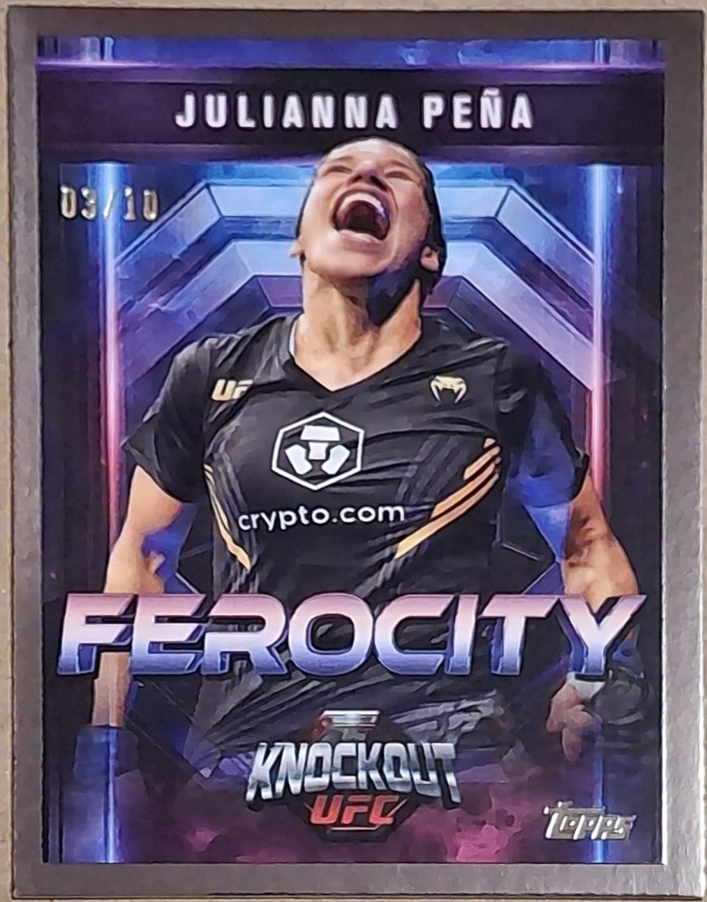 Julianna Peña 2025 Topps Knockout UFC Ferocity #FE-11 Black