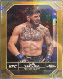 Ilia Topuria 2024 Topps Chrome UFC Base #77 Gold Refractor