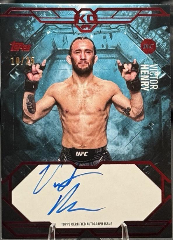 Victor Henry 2025 Topps Knockout UFC Knockout Autographs #KA-VH Red