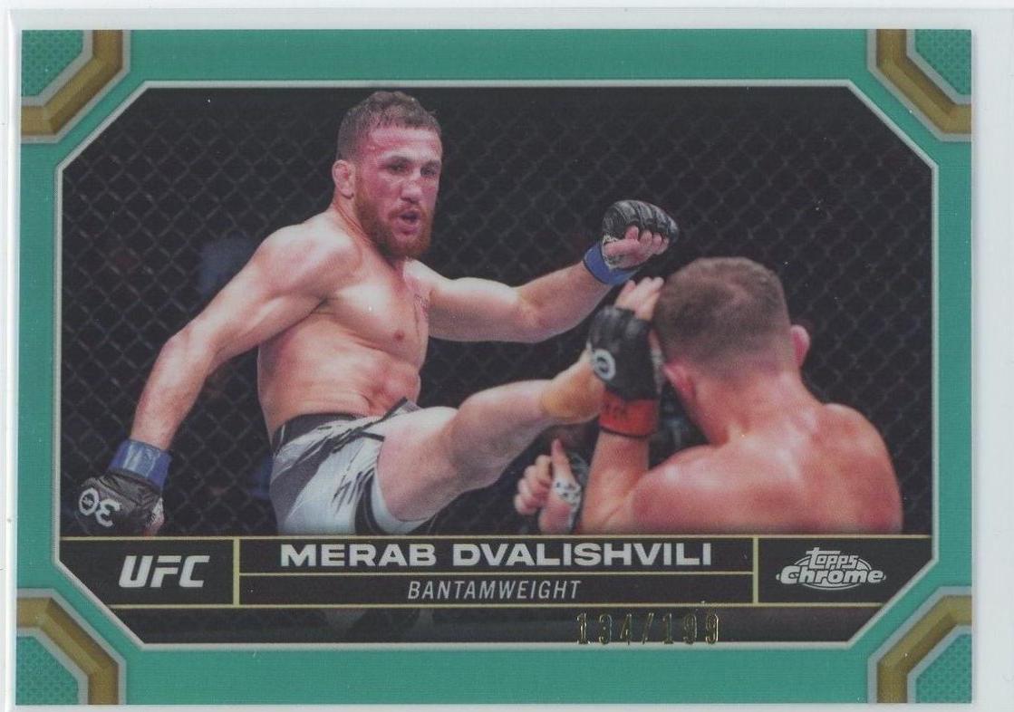 Merab Dvalishvili 2024 Topps Chrome UFC Base #135 Aqua Refractor
