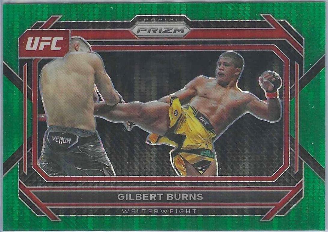 Gilbert Burns 2023 Panini Prizm UFC Base #42 Green Pulsar