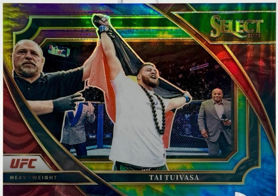 Tai Tuivasa 2023 Panini Select UFC Octagon Action Signatures #13 Tie-Dye